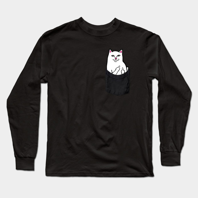 cat pocket middle finger